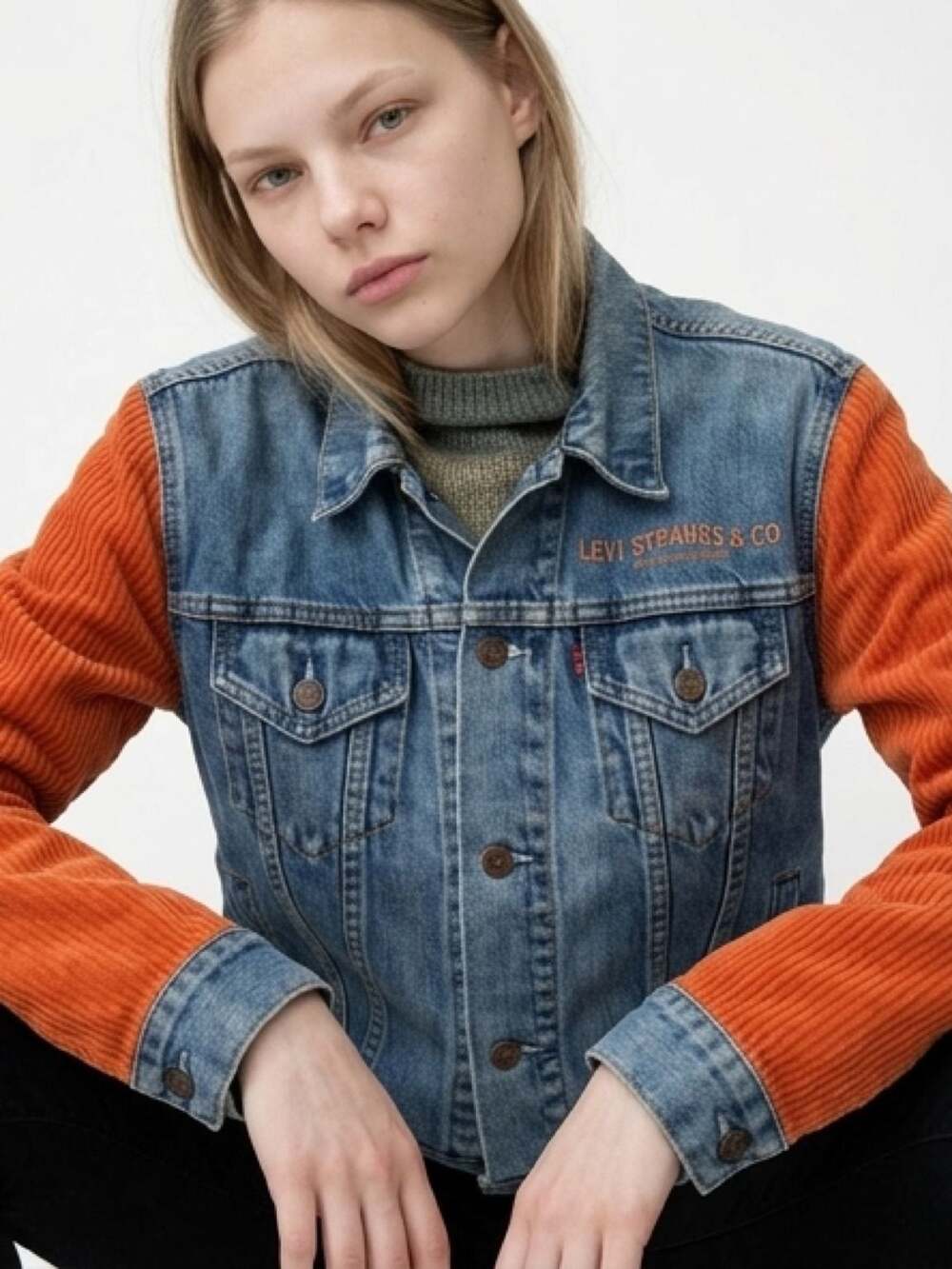 Rare Holy Guns Reworked Levi's Denim Jacket Y2K Retro Eclectic Patchwork S